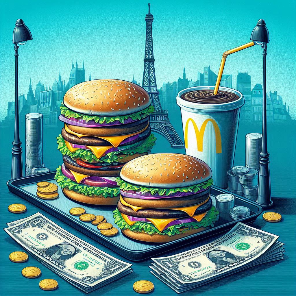 The price of Big Mac (McDonald's) and Whopper (Burger King) in Paris and France!